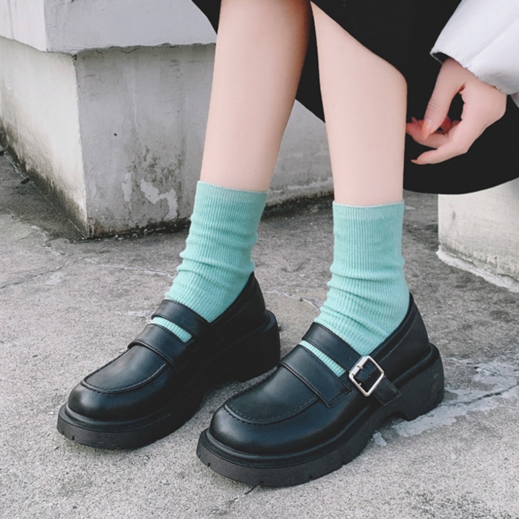 (CÓ SẴN) Giày ulzzang oxford vintage thời trang đơn giản màu đen/nâu cá tính năng động cute xinh đẹp bền rẻ