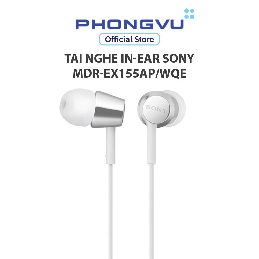 Tai nghe Sony MDR-EX155AP (Trắng) - Bảo hành 12 tháng