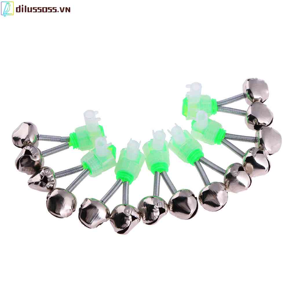 Set 10 Chuông Báo Cá Cắn Câu Kép Gắn Cần Câu Ban Đêm Ngoài Trời
