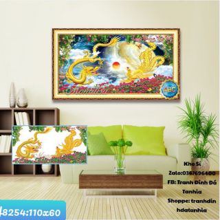 Tranh đính đá long phụng sum vầy y8254 : 110x 60