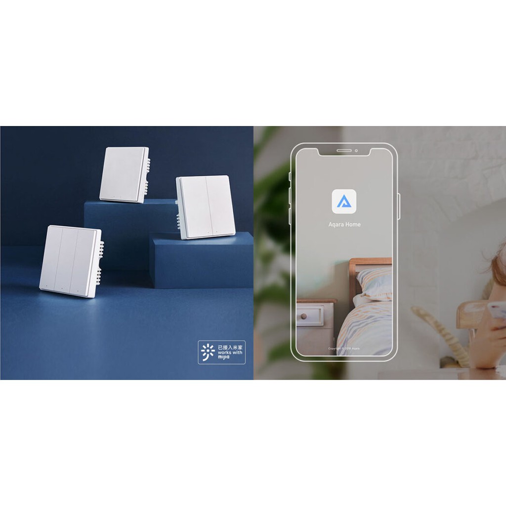 Công tắc âm tường Xiaomi - Aqara D1 bản mới 2020 - có đèn báo, hỗ trợ homekit