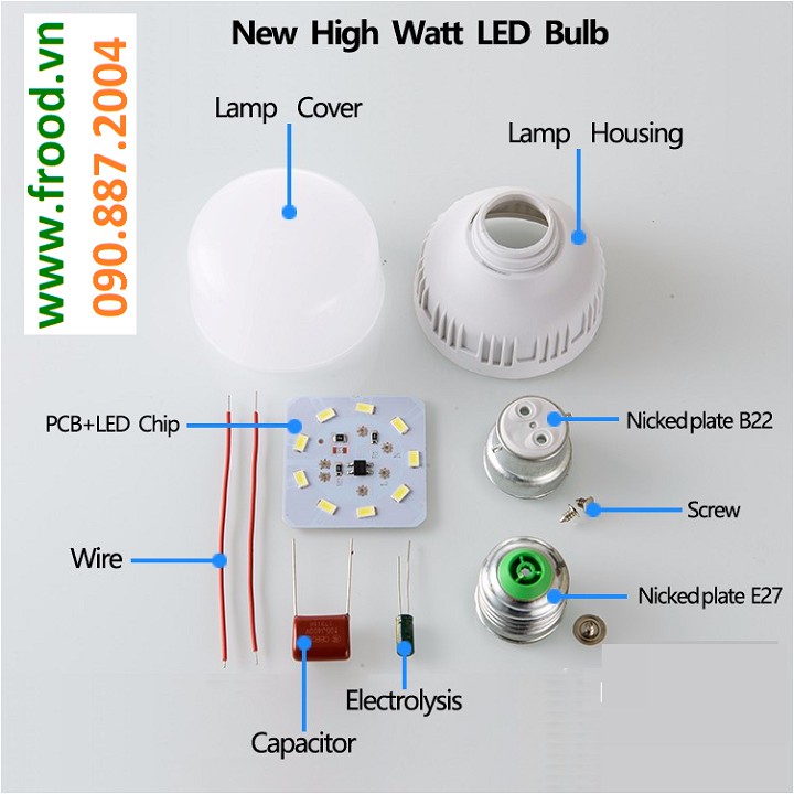 Bóng đèn LED tiết kiệm 13w hoặc 18w