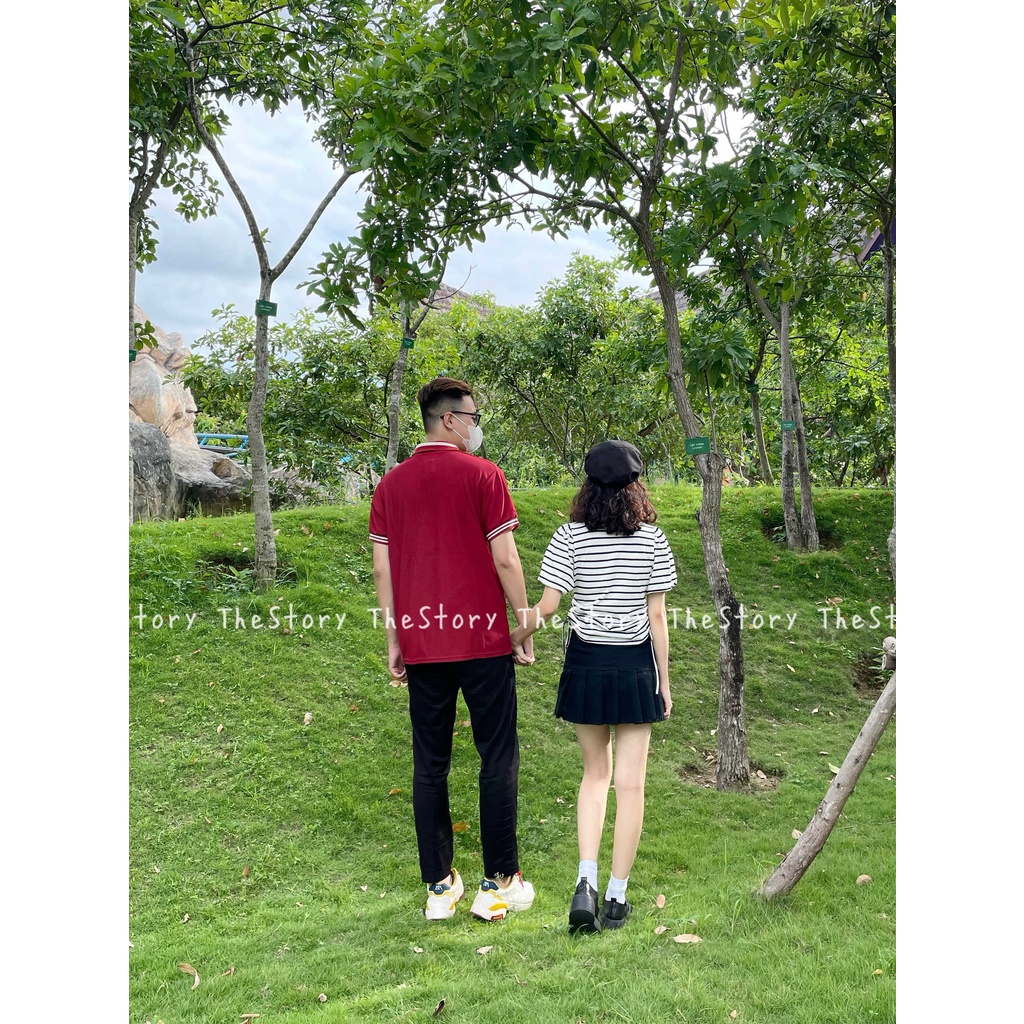 Áo thun nữ sọc ngang rút dây hông  A2586