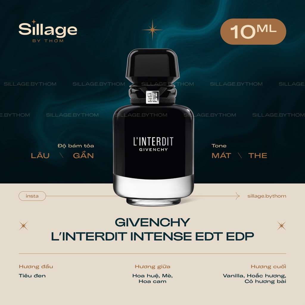 GI.VEN.CHY L’INTERDIT EDT EDP INTENSE | Mẫu thử nước hoa nữ