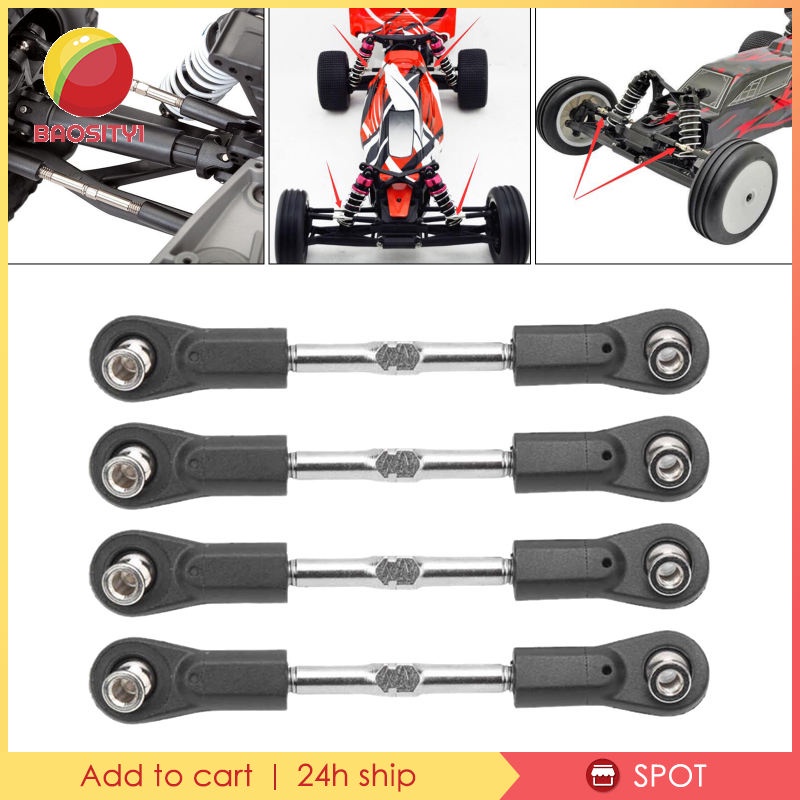 Set 1 / 4 Thanh Servo Bằng Kim Loại Nâng Cấp Có Thể Điều Chỉnh Kèm Ốc Vít Thay Thế Cho Xe Hơi Điều Khiển Từ Xa ZD Racing Hobao HPI