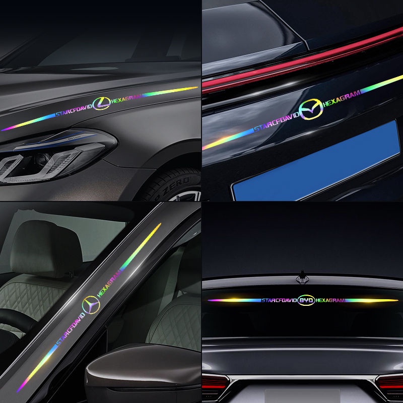 Miếng Dán Phản Quang Dài 60cm Nhiều Màu Sắc Trang Trí Cửa Kính Sau Xe Hơi