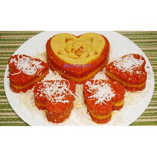 Khuôn nhấn xôi tim hình hoa hồng 15cm