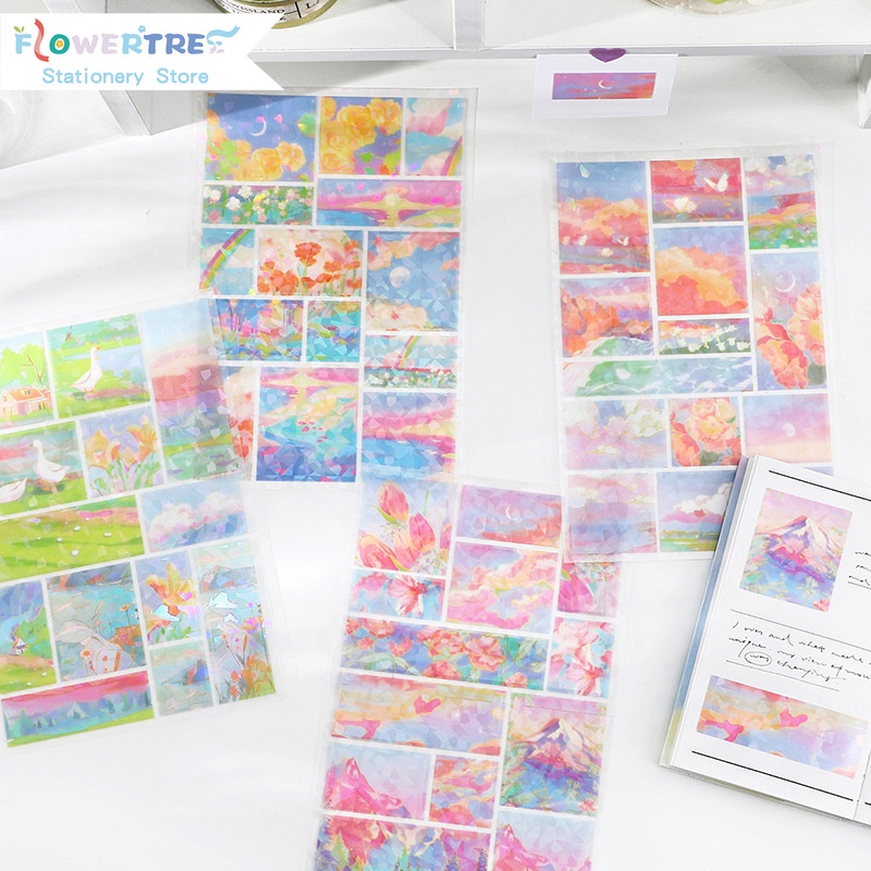 Miếng Dán Trang Trí Sổ Tay Hình Tranh Sơn Dầu Dễ Thương