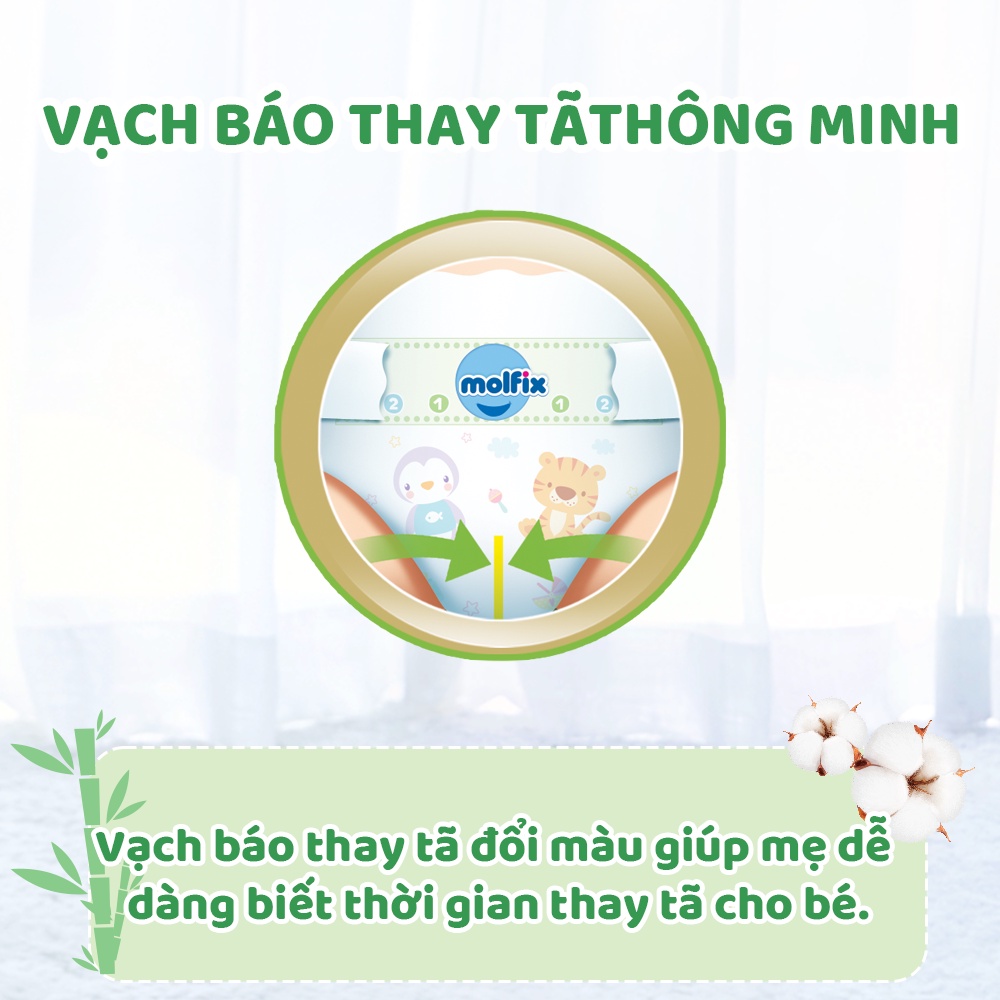 Tã/bỉm dán Molfix Thiên nhiên Jumbo M (6kg 11kg) Gói 48+6 miếng