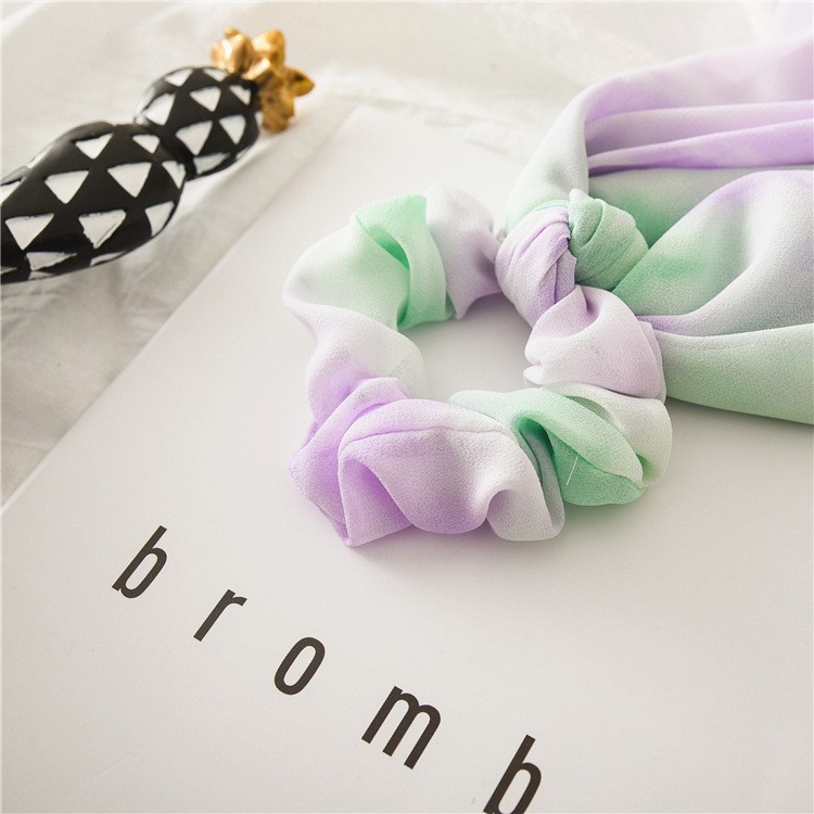 [NowShip2h] Cột Tóc Nơ Scrunchies Vải Voan Màu Loang Mềm Mại Thanh Lịch HOT TREND - Mã DT010