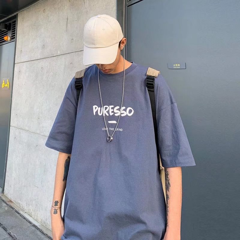 Áo Thun Tay Ngắn Dáng Rộng In Chữ Thời Trang Mùa Hè Cho Nam Và Nữ Size M-5XL