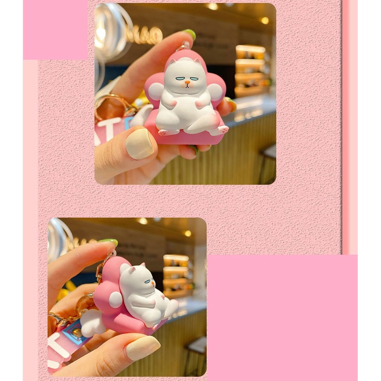 Móc khóa Cao Cấp Mèo VIVICAT nằm và ngồi siêu ngầu