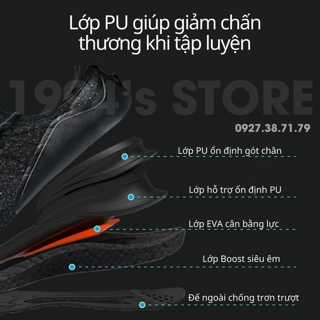 Giày thể thao chạy bộ Xiaomi Mijia Mi Sports Sneakers 4 Reflective - Đế Boost siêu êm - Phản quang toàn thân giày