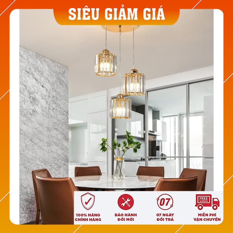 Đèn Thả Trần - Đèn Thả Bàn Ăn MINA Pha Lê Trang Trí Hiện Đại - kèm bóng LED và đế ốp trần