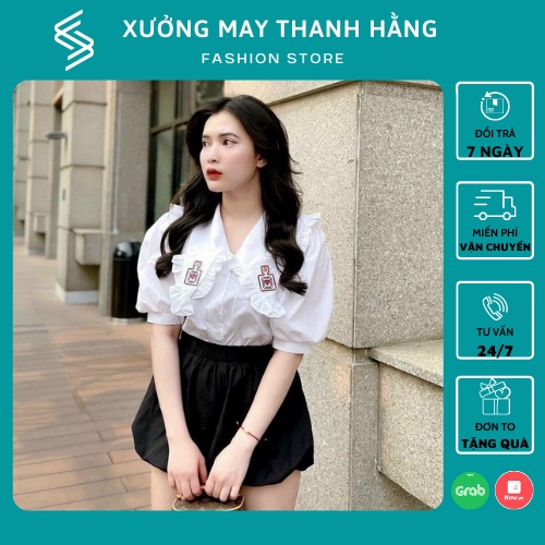 Áo sơ mi tiểu thư, Áo công sở nữ tơ nến cực xinh vải mịn, chất đẹp dễ phối đồ