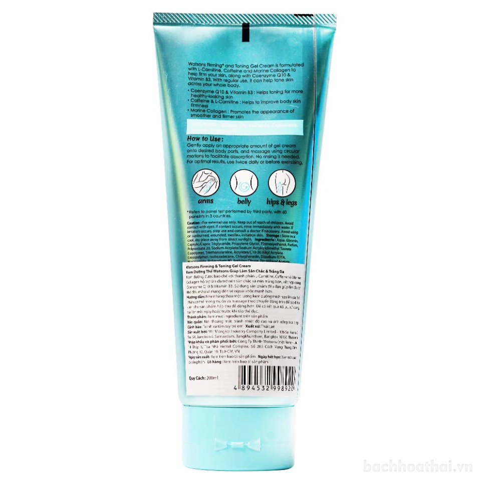 Gel massage tan mỡ Watsons Firming Cool Gel Thái Lan mát lạnh không nóng rát