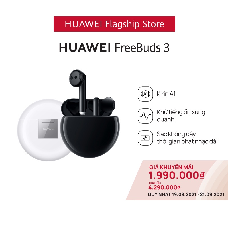 [Mã ELHWSEP2 giảm 5% đơn 500K] Tai nghe Bluetooth Huawei FreeBuds 3