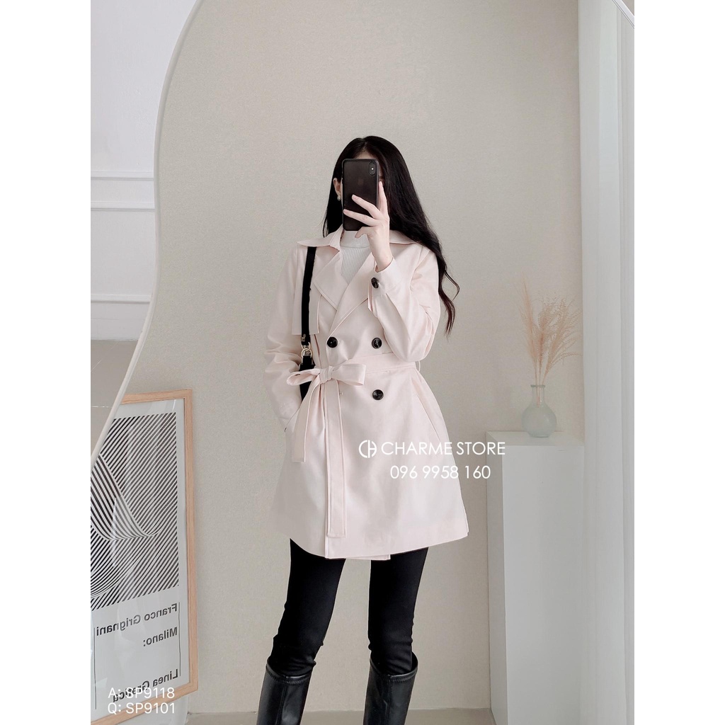 Áo khoác nữ măng tô tay bo thiết kế Charme 9118 | BigBuy360 - bigbuy360.vn