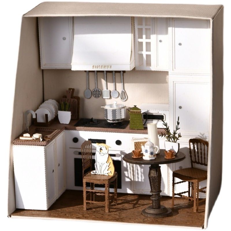 Kèm dao rọc, vít, nhíp và đèn - Mô hình nhà giấy lắp ráp Dollhouse DIY - PR01 PR02 PR03 Paper Mini Life