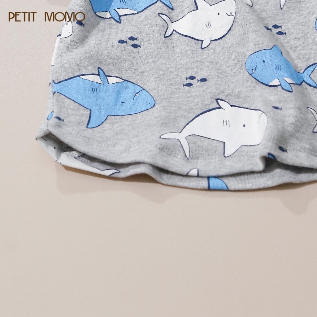 Áo Thun Cộc Tay Cho Bé PETIT MOMO Chất Thun Cotton Mát Lạnh Họa Tiết Dễ Thương H187.1