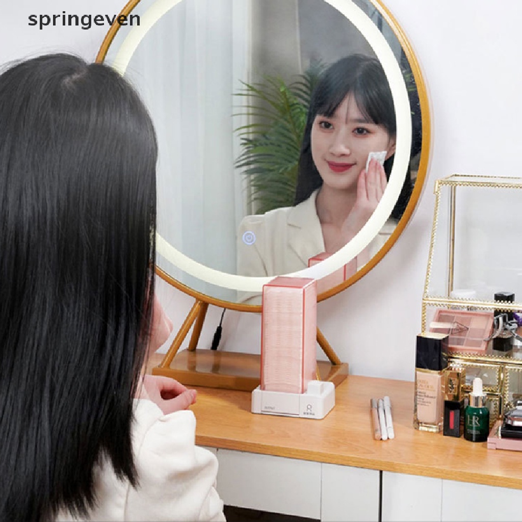 Hộp đựng bông tẩy trang kiểu nhấn tự động chống bụi tiện lợi