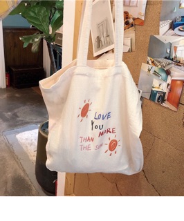 Túi tote thêu chữ