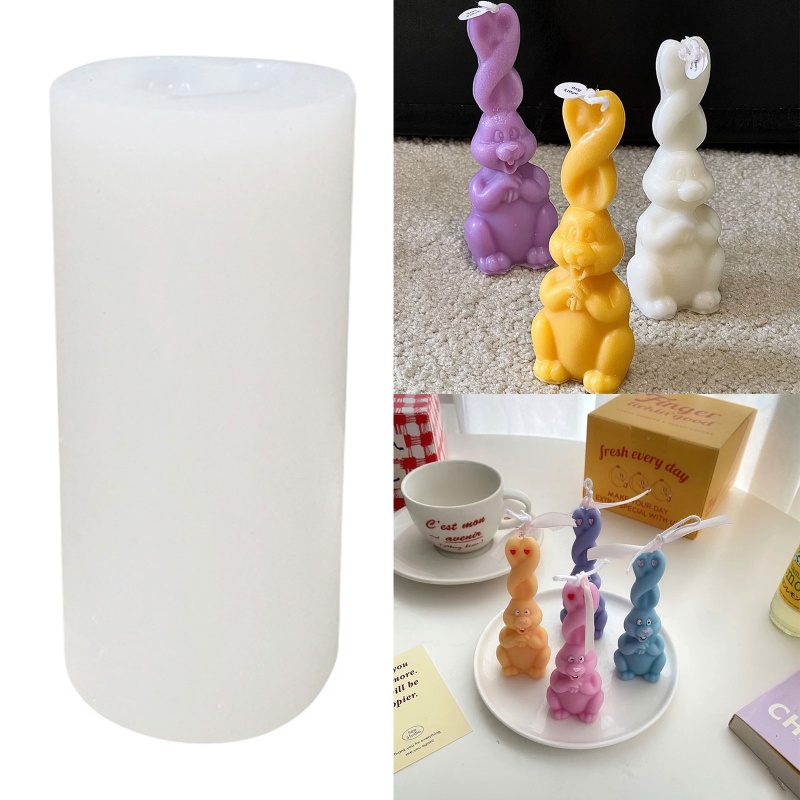 Khuôn Silicone Hình Thỏ Làm Nến Thơm Diy