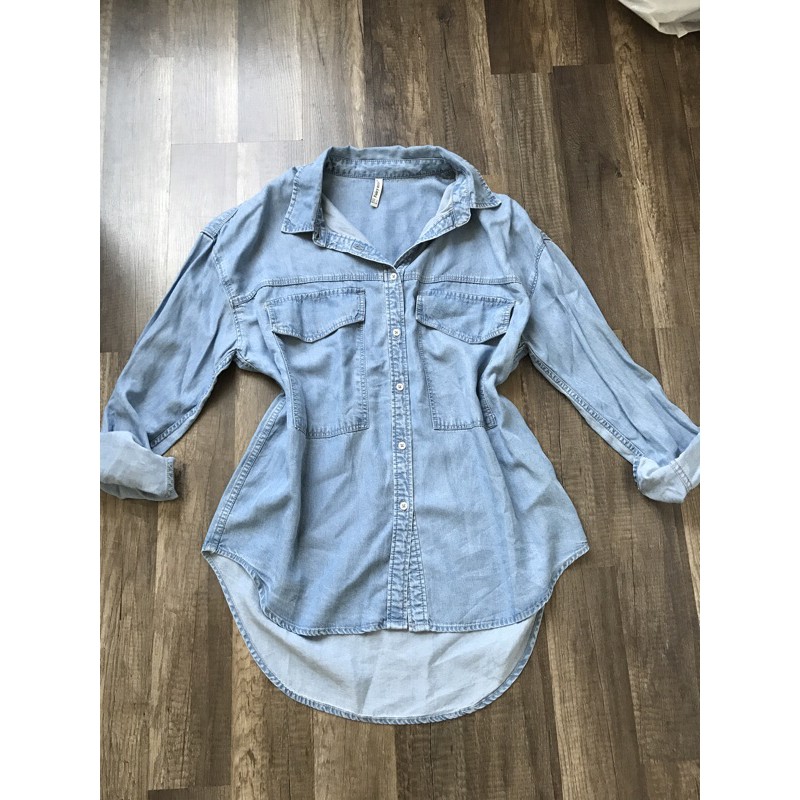 Áo Sơ mi jean nữ dài tay nhiều màu hàng Quảng Châu