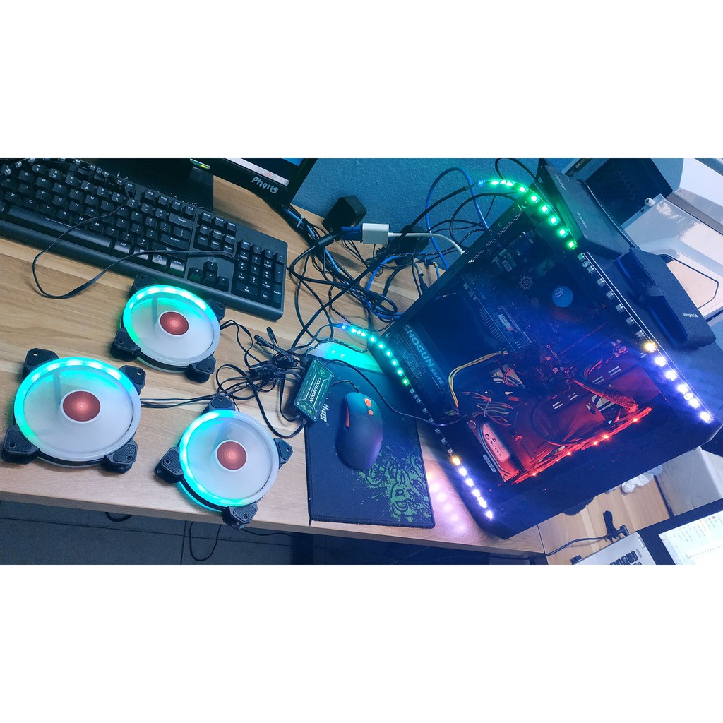 Bộ 5 Fan Coolmoon V1 gồm 5 Fan + 1 Hub + 1 Điều Khiển - New - BH 1 Tháng - Lỗi 1 đổi 1