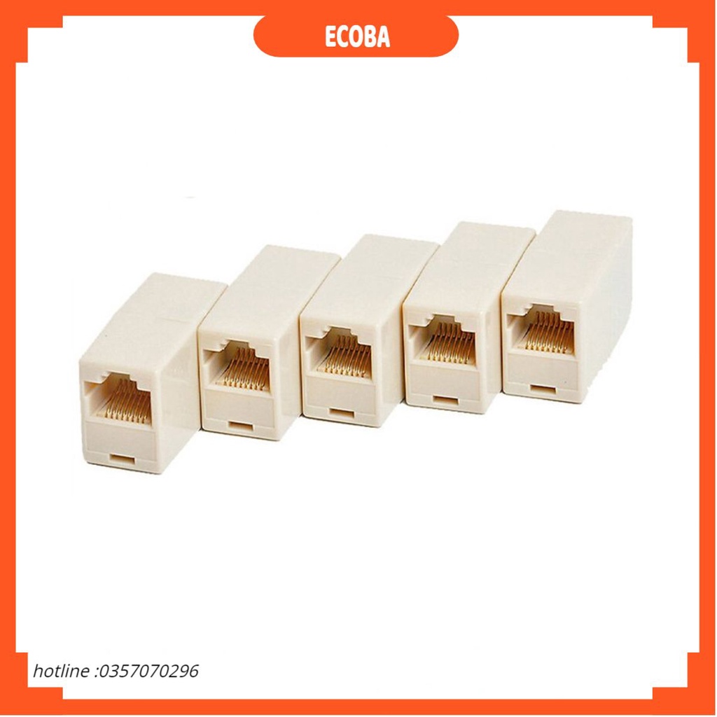 Đầu nối dây mạng 10 đầu nối 1-1 RJ45 nối 2 đoạn dây mạng thành 1 đoạn dây liền mạch hoàn chỉnh ECOBA