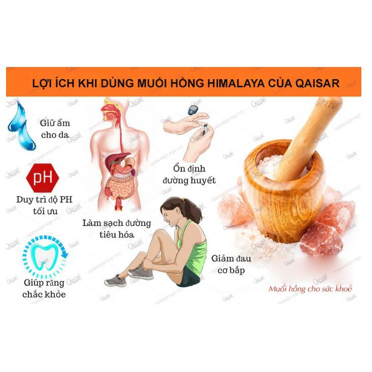 MUỐI HỒNG 1kg Qaisar Hymalaya loại cao cấp
