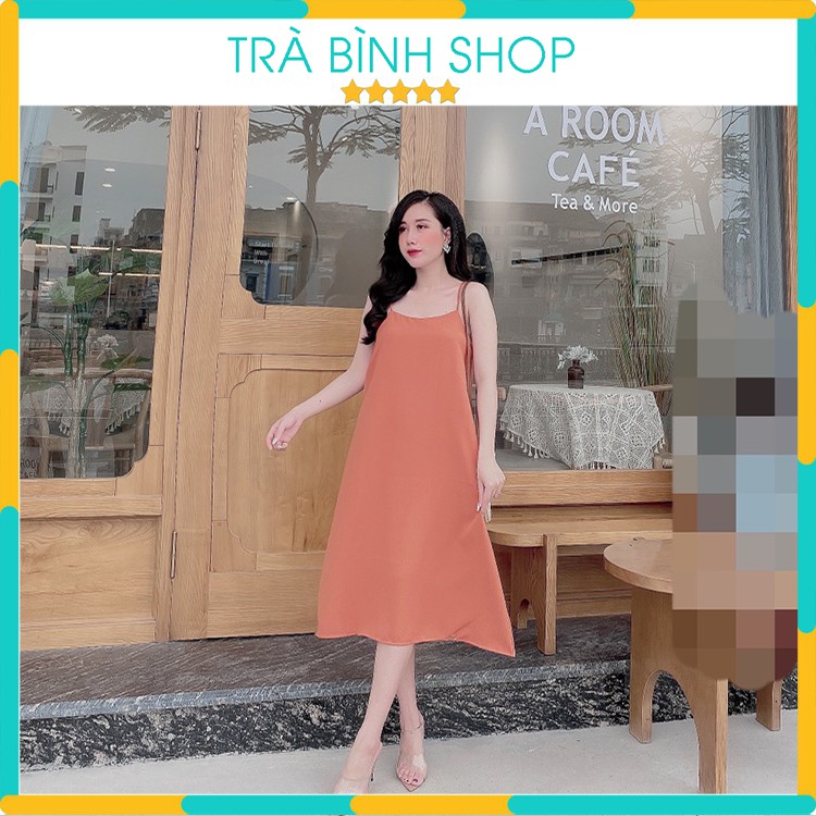 Đầm Suông Nữ Chất Đũi Lụa Váy Hai Dây 7 Màu Thoáng Mát