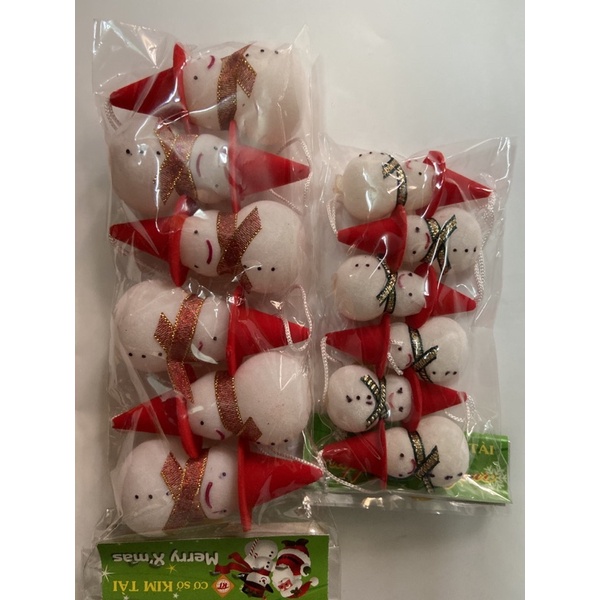 Set 6 người tuyết treo cây thông trang trí noel, treo trang trí giáng sinh 6cm 8cm