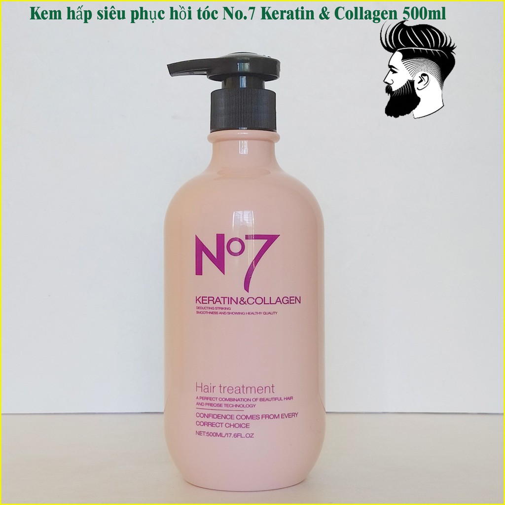 Kem hấp siêu phục hồi tóc NO7 KERATIN COLLAGEN 500ml dưỡng tóc chuyên sâu