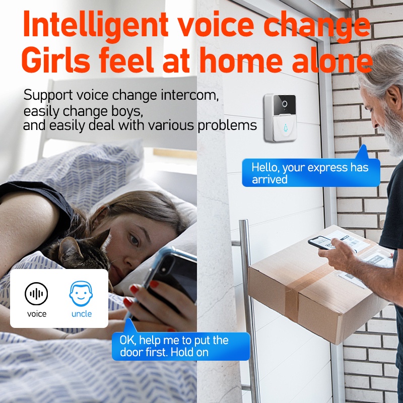 Chuông Cửa Không Dây Thông Minh HD Chống Nước Có Thể Nhìn Đêm X9 Dành Cho Nhà Cửa / Văn Phòng