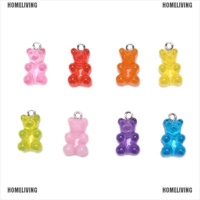 Set 10 Mặt Vòng cổ / Bông Tai Hình Gấu Gummy DIY