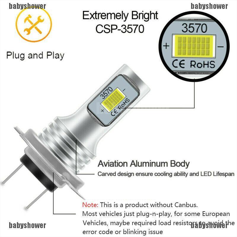 Set 2 Đèn Pha LED H7 DRL H4 Chuyên Dụng Cho Xe Hơi