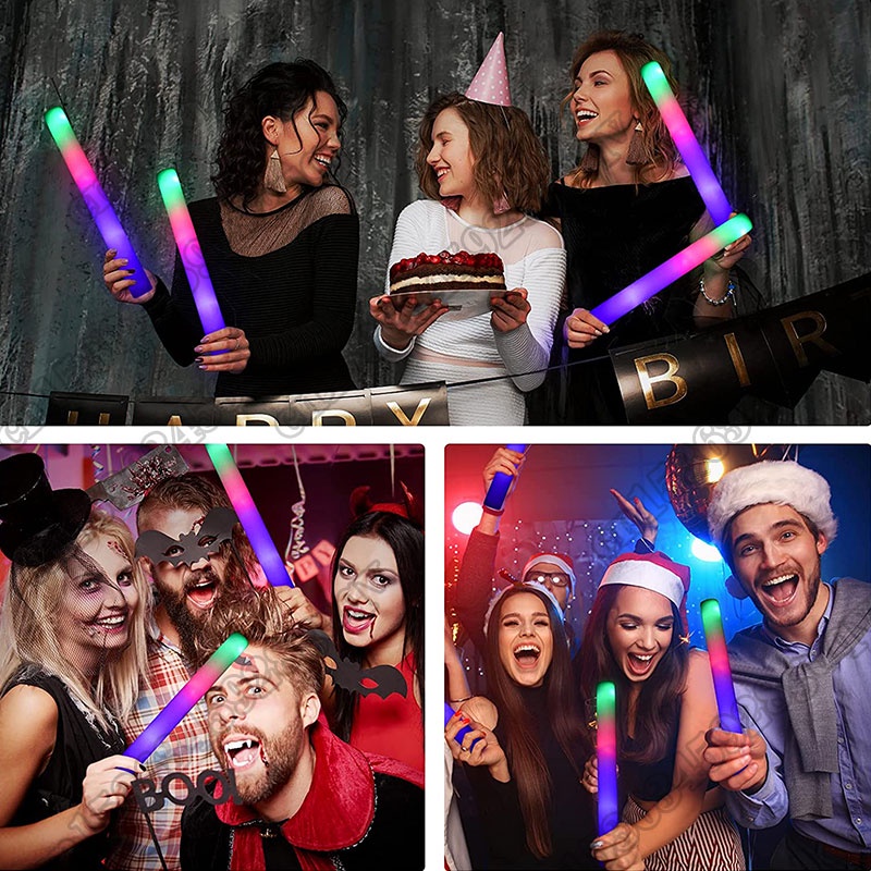 Set 2/5/10 Que Đèn LED RGB Phát Sáng Dùng Để Trang Trí Bữa Tiệc