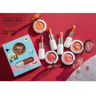 Set Son Kèm Phấn Mắt NEE CARA Pink Pill For Love N402