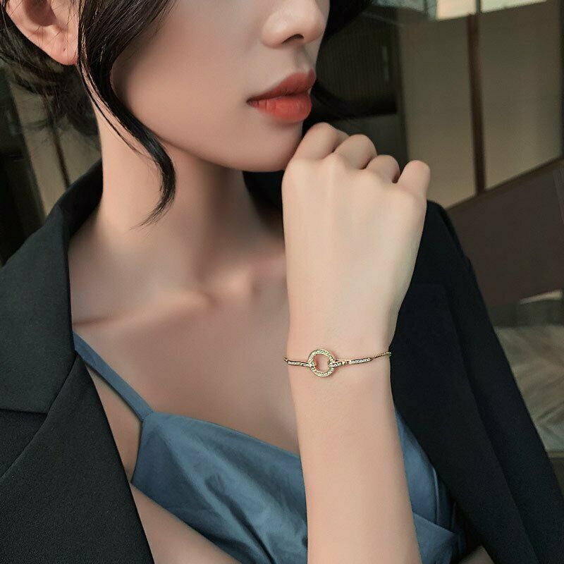 Vòng Tay Đính Đá Zircon Hình Bướm / Trăng / Sao Thời Trang Hàn Quốc Cho Nữ