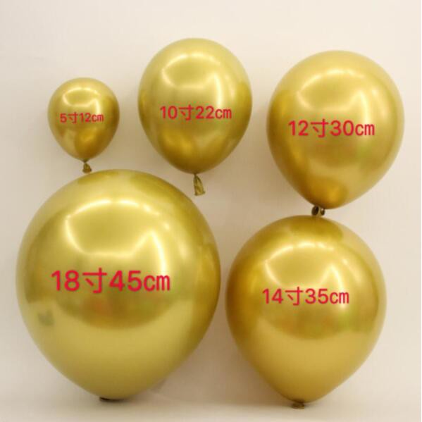 Set 10 Bong Bóng Cao Su 5 Inch Ánh Kim Loại Dùng Trang Trí Tiệc Sinh Nhật/ Đám Cưới