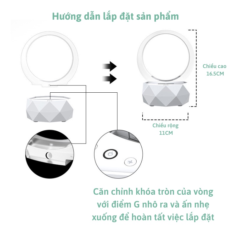 Loa bluetooth mini SUKAYO-LY1 có đèn led 7 màu, làm quà tặng, trang trí bàn làm việc phong cách Hàn Quốc