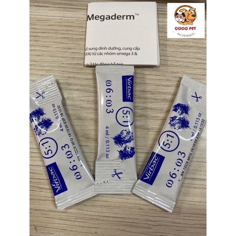 Gel Virbac Megaderm 4ml Giúp Dưỡng Da Khoẻ, Mượt Lông Và Giảm Ngứa Cho Chó Mèo