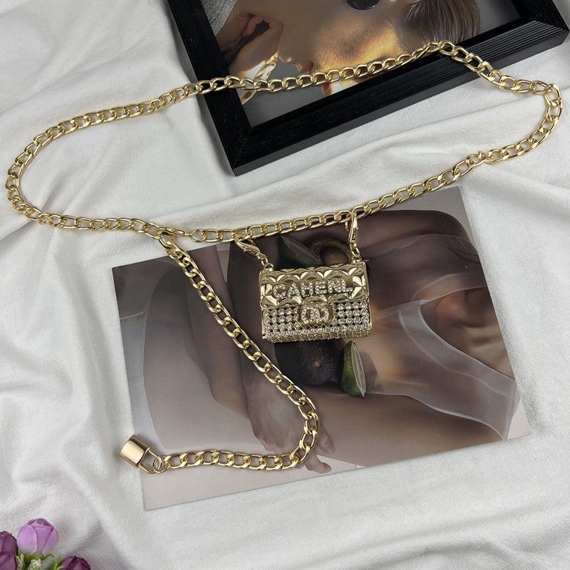 Dây Xích Kim Loại Đeo Thắt Lưng Mini Kèm Túi Xách Thời Trang Cho Nữ