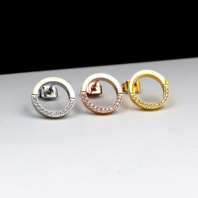 Bông Tai Nữ Hình Tròn Titan Không Đen TT 0894