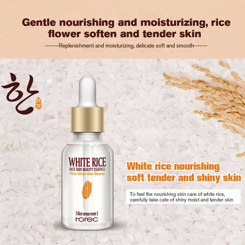 Pure Natural White Rice Skin Whitening Serum Moisturizing Hyaluronic Acid Vitamins Anti Wrinkle Facial Moisturizing Mask