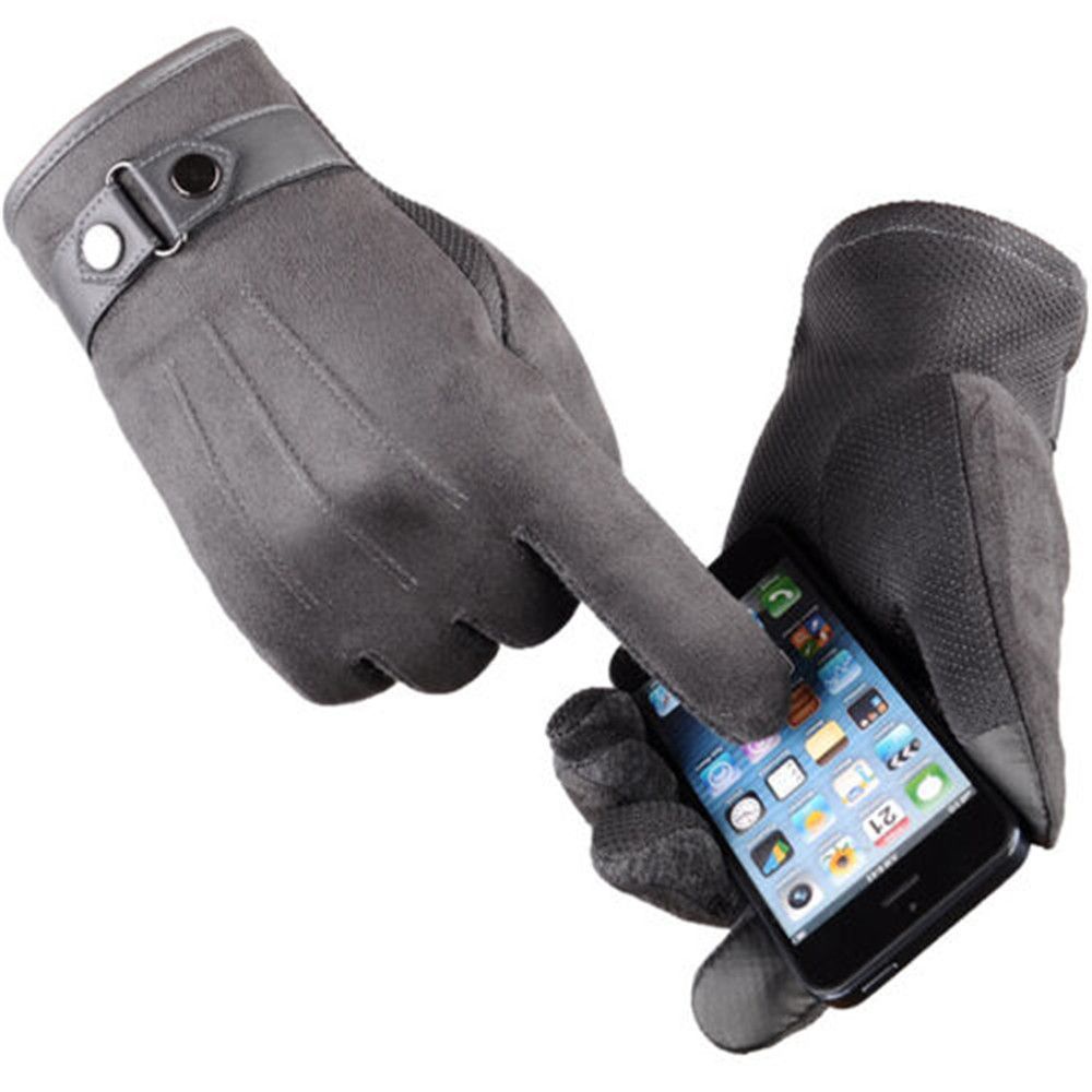 Găng tay da lót lông cừu giữ ấm có thể dùng màn hình cảm ứng tùy chọn màu sắc