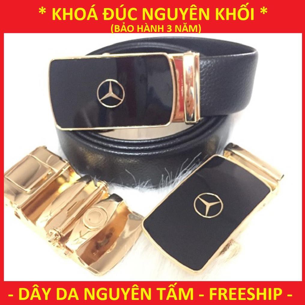 [Thắt Lưng Da] Thắt Lưng Nam Đẹp Hàng Hiệu Mercedes Cao Cấp Khóa Tự Động, Dây Nịt, Dây Lưng Da Bò 100% Mạ Vàng Cao Cấp !