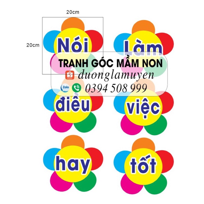 Khẩu hiệu trường học - tranh decal mầm non