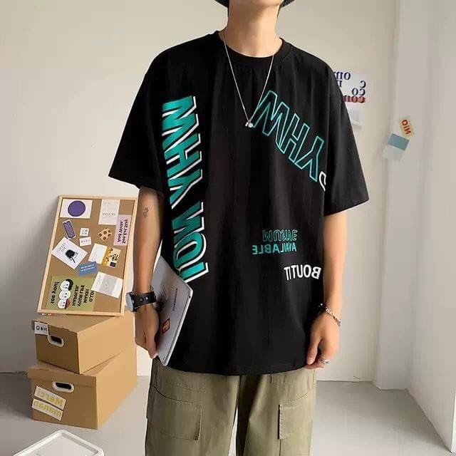Áo thun nam form rộng tay lỡ cao cấp mẫu  YHW